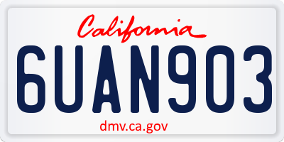 CA license plate 6UAN903