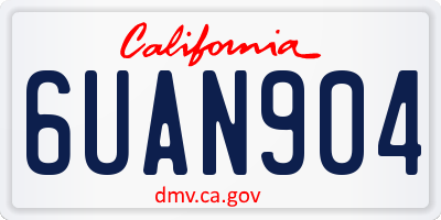 CA license plate 6UAN904