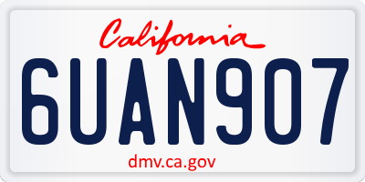 CA license plate 6UAN907