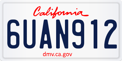 CA license plate 6UAN912