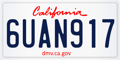 CA license plate 6UAN917
