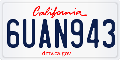 CA license plate 6UAN943