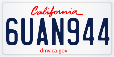 CA license plate 6UAN944