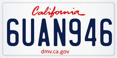CA license plate 6UAN946