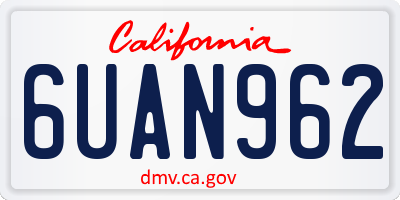CA license plate 6UAN962