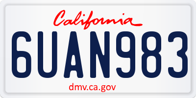 CA license plate 6UAN983