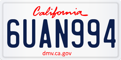 CA license plate 6UAN994