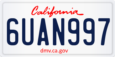 CA license plate 6UAN997