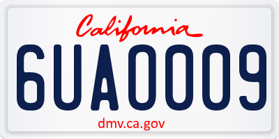 CA license plate 6UAO009