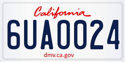 CA license plate 6UAO024