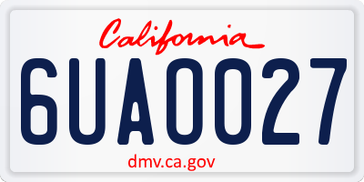 CA license plate 6UAO027