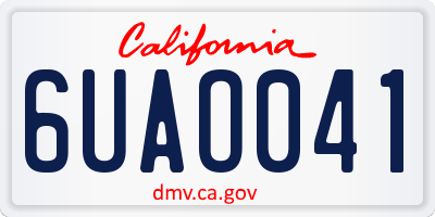 CA license plate 6UAO041