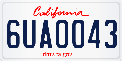 CA license plate 6UAO043