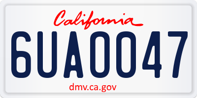 CA license plate 6UAO047