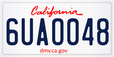 CA license plate 6UAO048