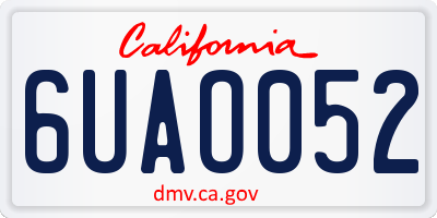 CA license plate 6UAO052