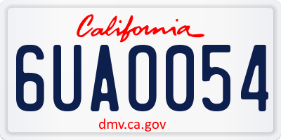CA license plate 6UAO054