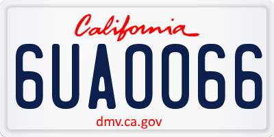 CA license plate 6UAO066