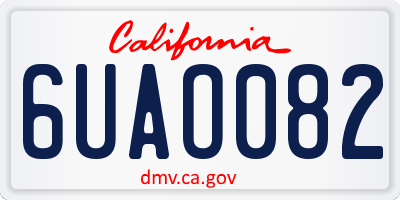 CA license plate 6UAO082