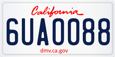 CA license plate 6UAO088
