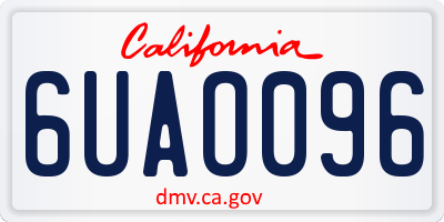 CA license plate 6UAO096
