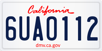 CA license plate 6UAO112