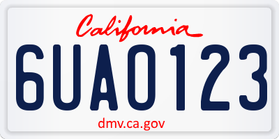 CA license plate 6UAO123