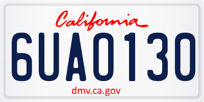 CA license plate 6UAO130