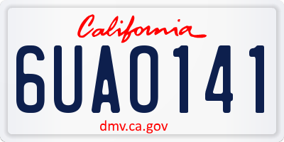 CA license plate 6UAO141