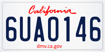 CA license plate 6UAO146