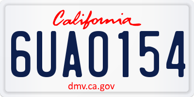 CA license plate 6UAO154