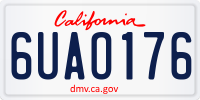 CA license plate 6UAO176