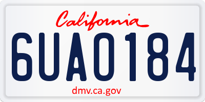 CA license plate 6UAO184