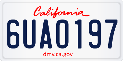 CA license plate 6UAO197