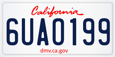 CA license plate 6UAO199