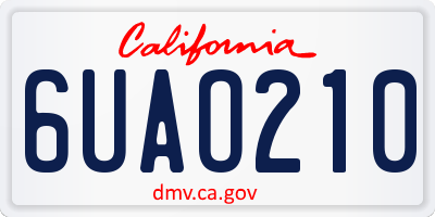CA license plate 6UAO210