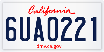 CA license plate 6UAO221
