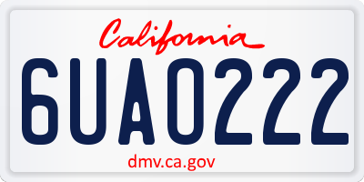 CA license plate 6UAO222