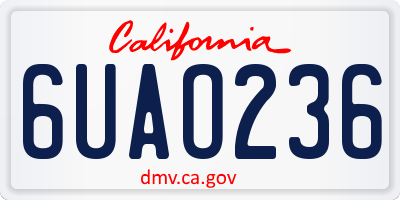CA license plate 6UAO236