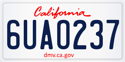 CA license plate 6UAO237
