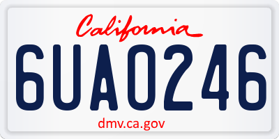 CA license plate 6UAO246
