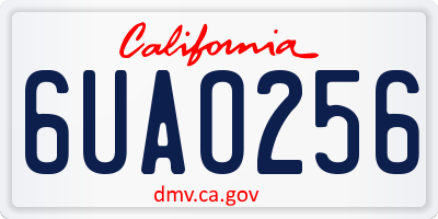 CA license plate 6UAO256