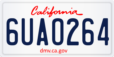 CA license plate 6UAO264