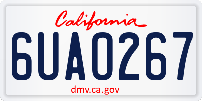 CA license plate 6UAO267