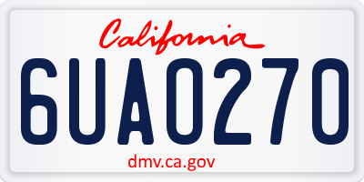 CA license plate 6UAO270