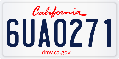 CA license plate 6UAO271