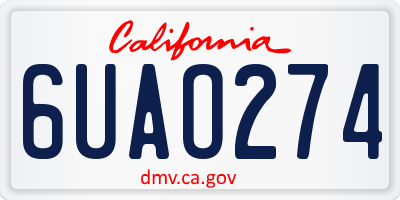 CA license plate 6UAO274