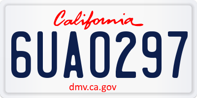 CA license plate 6UAO297