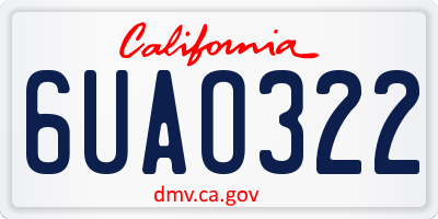 CA license plate 6UAO322