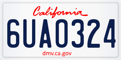 CA license plate 6UAO324